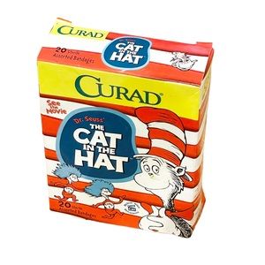 Dr. Seuss' The Cat In The Hat Curad‎ Adhesive Bandages In Box 20 Pack NEW